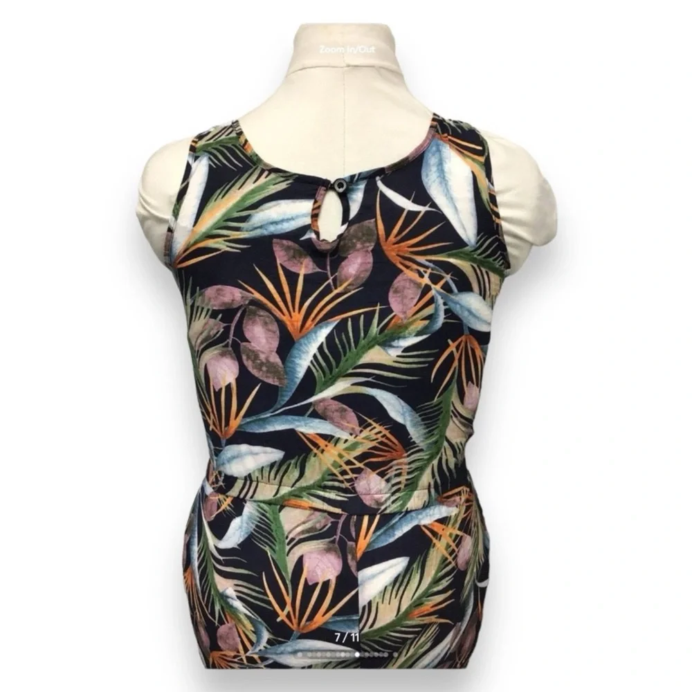 Rainforest Cafe Women’s Tropical Souvenir Sleeveless Jumpsuit VTG 90s Y2K L